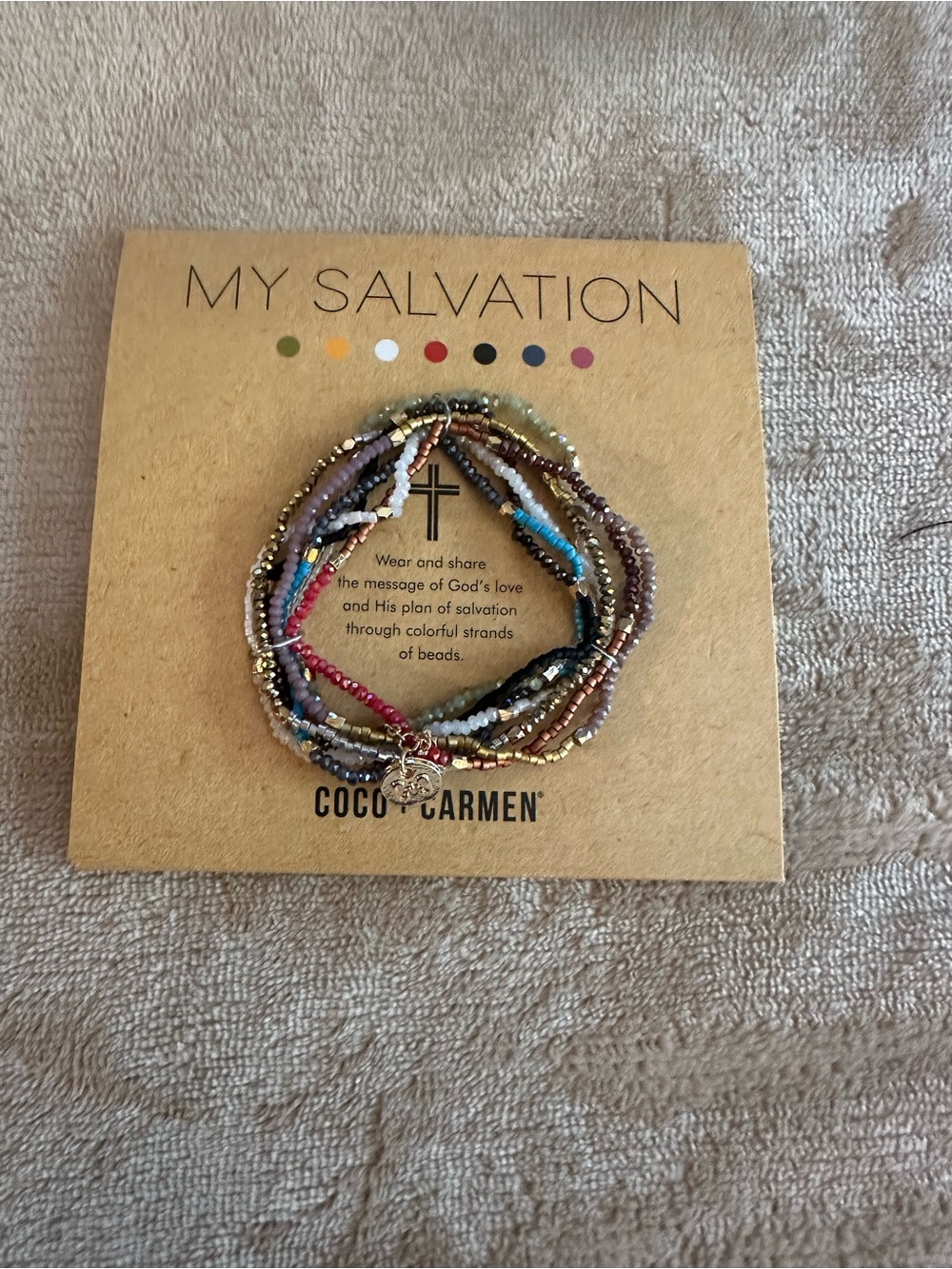 Coco + Carmen Multicolor Glass Beaded Wrap Bracelet with Gold Accent